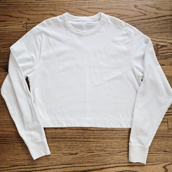 Abercrombie & Fitch White Sweatshirt Premium Essentials  Long Sleeve Oversized - Picture 1 of 4